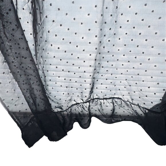 Express Womans Sheer Swiss Dot Kimono Duster-Black-One Size-GUC - Picture 5 of 6